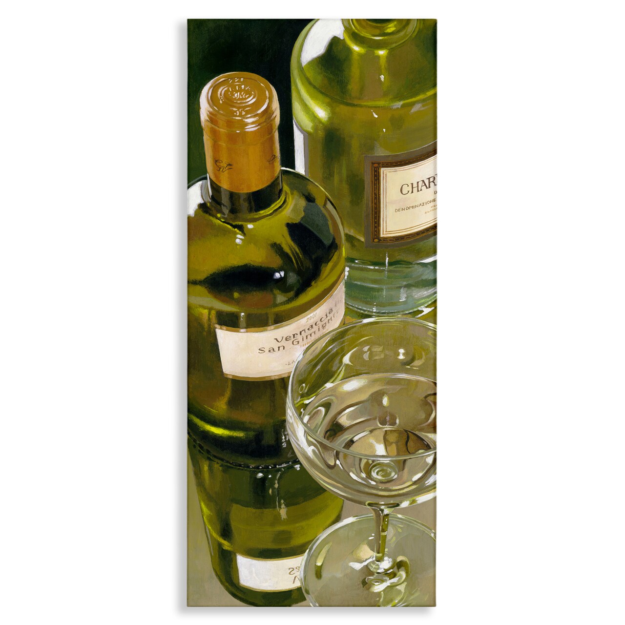 Stupell Industries Vintage White Wine Bottles Canvas By Stefano Ferreri